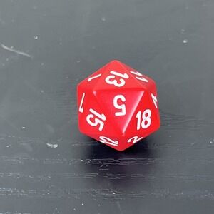 Red D20 20 Sided Die RPG Dice Board Game Replacement New